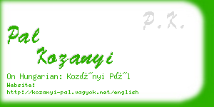 pal kozanyi business card